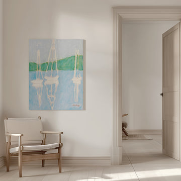 Calm Sailboat Reflections | Canvas - Room Interior 1