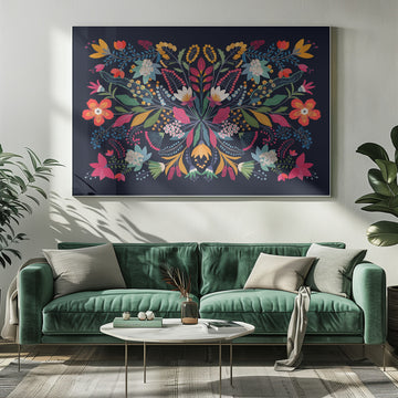 Vibrant Folk Floral Design | Poster - Room Interior 1