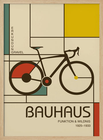 Bauhaus Bike Exploration | Poster - Wood Frame Interior