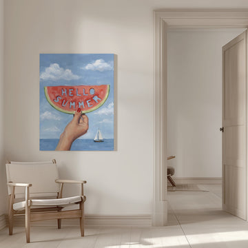 Hello Summer Watermelon | Canvas - Room Interior 1