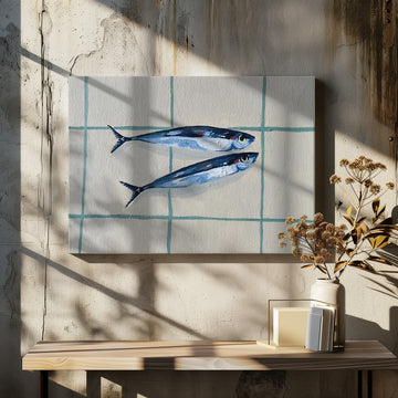 Two Blue Fish | Canvas - Room Interior 2