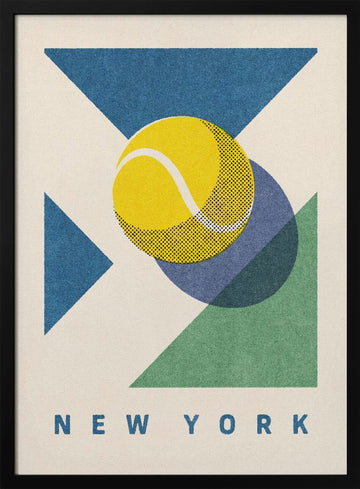 New York Tennis Geometric | Poster - Black Metal Frame Interior