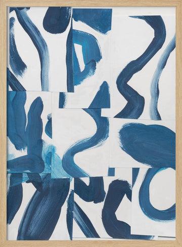 Dynamic Blue Abstract | Poster - Wood Frame Interior