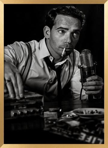 Smoking Radio Host | Poster - Gold Frame Interior