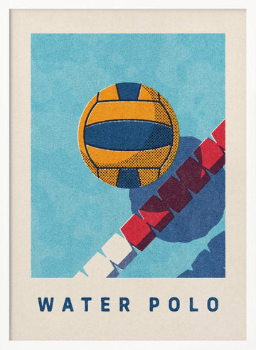 Vibrant Water Polo Ball | Poster - White Frame Interior
