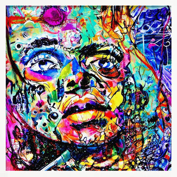 Colorful Abstract Face | Poster - White Frame Interior