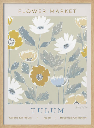 Soft Pastel Blooms | Poster - Wood Frame Interior