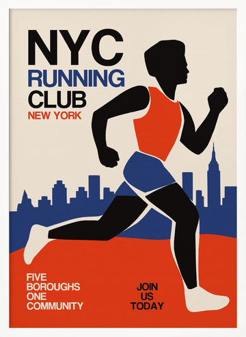 New York City Runner | Poster - White Frame Interior