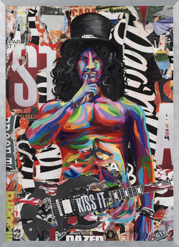 Vibrant Rocker Portrait | Poster - Silver Frame Interior