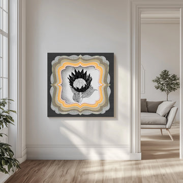 Vintage Protea Bloom | Canvas - Room Interior 1