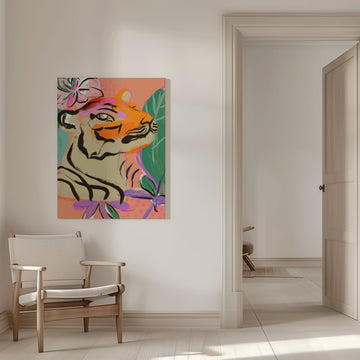 Vibrant Tiger Bloom | Canvas - Room Interior 1