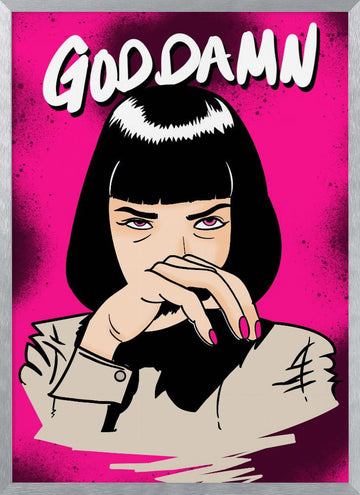 Sassy Pop Art Woman | Poster - Silver Frame Interior