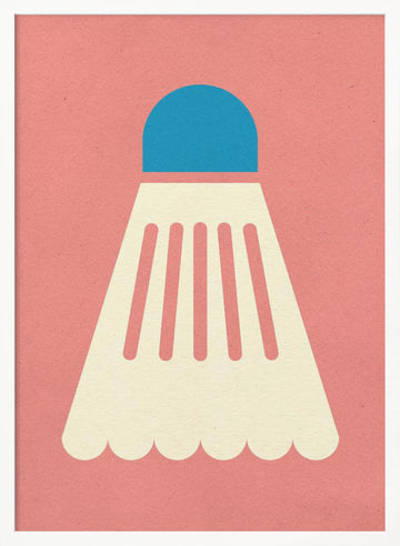 Badminton White Blue | Poster - White Frame Interior
