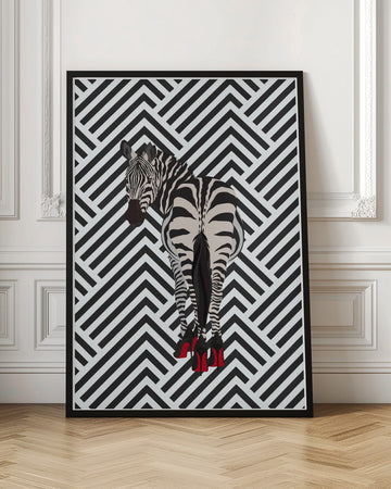 Zebra In Red Heels | Poster - Room Interior 1