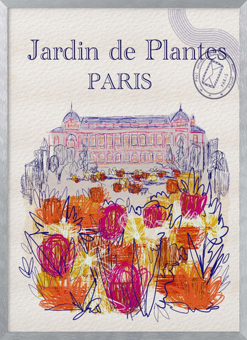 Jardin de Plantes Blooms | Poster - Silver Frame Interior