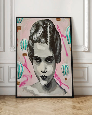 Urban Girl Pink Balloons | Poster - Room Interior 1