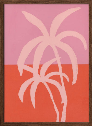 Pastel palms | Poster - Walnut Frame Interior