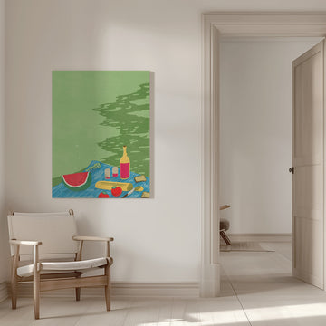 Riverside Picnic Scene | Canvas - Room Interior 1