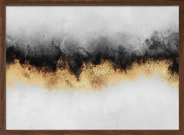Gilded Shadow Flow | Poster - Walnut Frame Interior