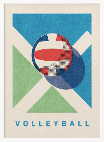 Retro Volleyball Game | Poster - White Frame Interior