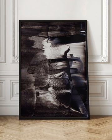 Monochrome Textures And Fluid Brushstrokes | Poster - Room Interior 1