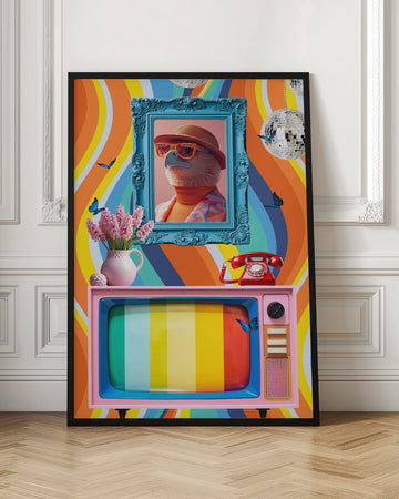 Groovy Eagle Portrait | Poster - Room Interior 1