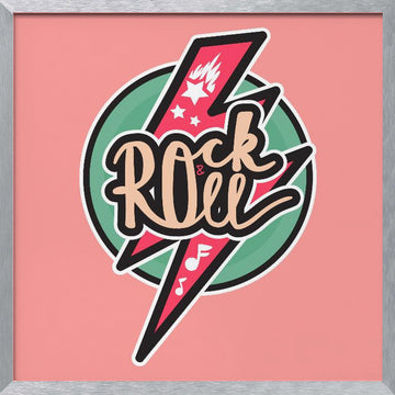 Rock and Roll Lightning | Poster - Silver Frame Interior
