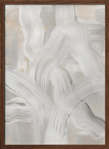 Abstract Brush Strokes 126 | Poster - Walnut Frame Interior