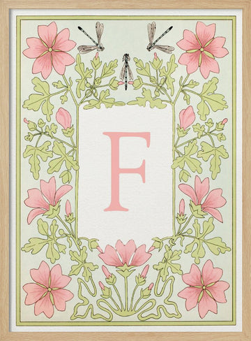 Elegant Floral F | Poster - Wood Frame Interior