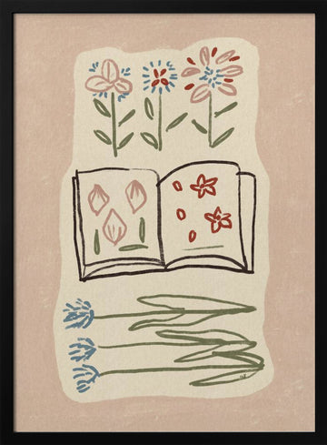 Botanical Study Book | Poster - Black Metal Frame Interior