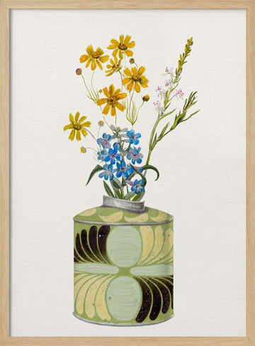 Colorful Flowers In Vase | Poster - Wood Frame Interior