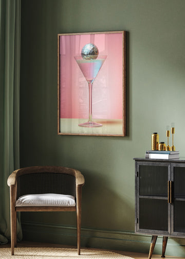 Pink Disco Martini | Poster - Room Interior 2