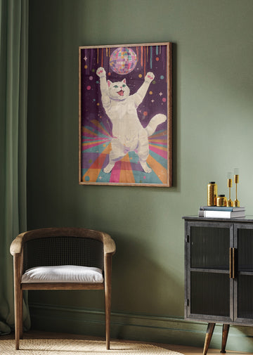 Happy Disco Cat | Poster - Room Interior 2