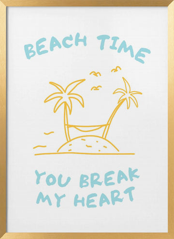 Beach Time Island Heart | Poster - Gold Frame Interior