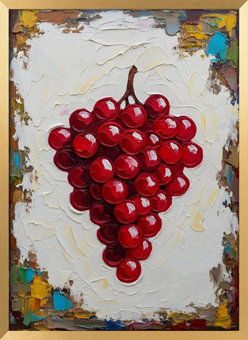 Vibrant Red Grapes | Poster - Gold Frame Interior