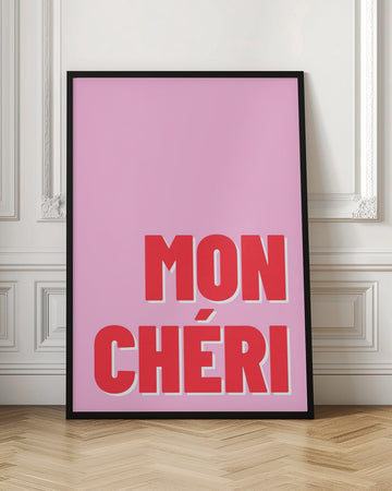 Mon Cheri Love Typography | Poster - Room Interior 1