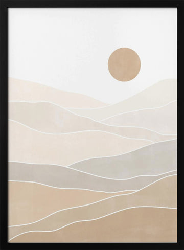 Layered Desert Sun | Poster - Black Metal Frame Interior