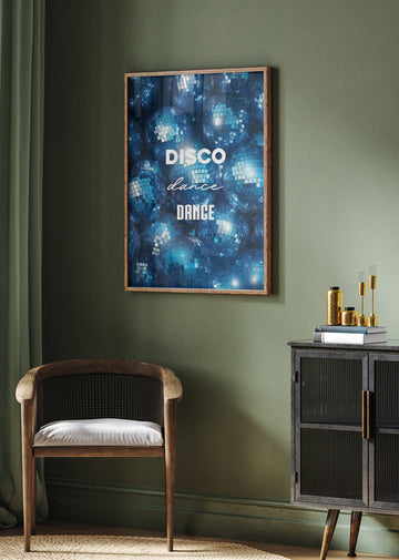 Blue Disco Dance Party | Poster - Room Interior 2
