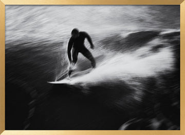 Surfer's Dynamic Ride | Poster - Gold Frame Interior