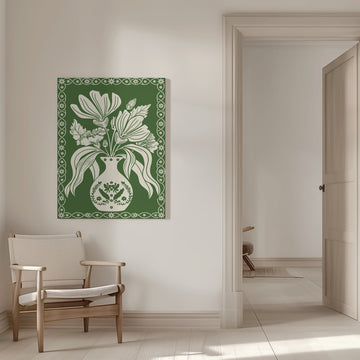 Elegant Floral Vase | Canvas - Room Interior 1