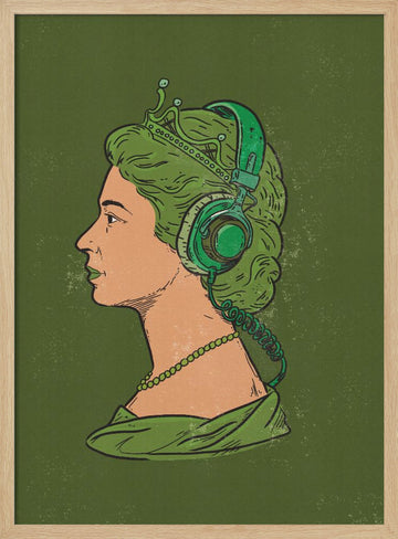 Green Queen Beats | Poster - Wood Frame Interior