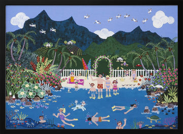 Tropical Family Paradise | Poster - Black Metal Frame Interior