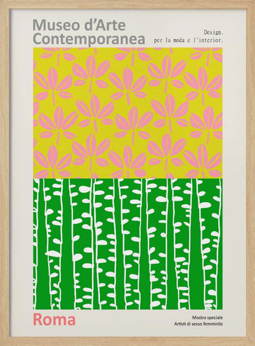 Pink Leaves Green Trees | Poster - Wood Frame Interior