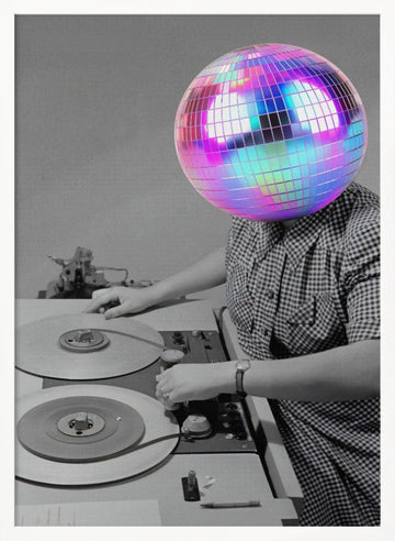Disco Ball Operator | Poster - White Frame Interior