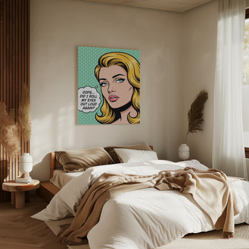 Sarcastic Pop Art Woman | Canvas - Room Interior 2