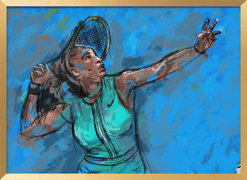 Dynamic Tennis Serve | Poster - Gold Frame Interior