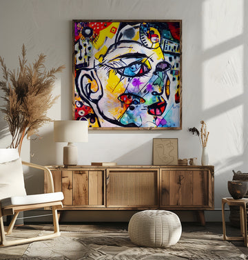 Vibrant Abstract Face | Poster - Room Interior 2