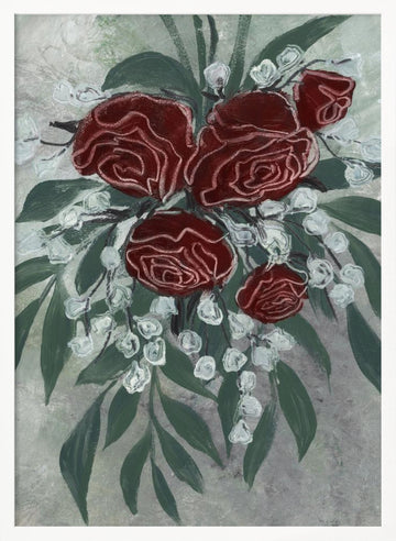 Romantic Red Roses | Poster - White Frame Interior