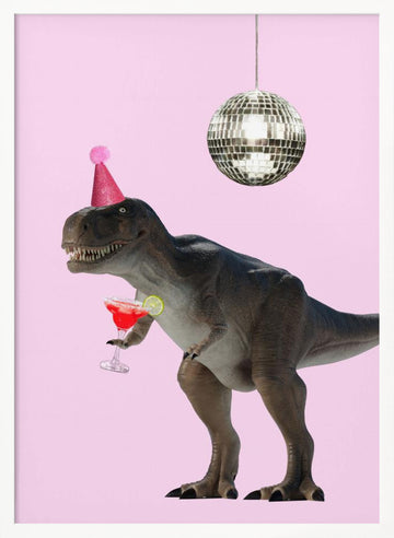 Dino's Disco Bash | Poster - White Frame Interior