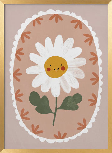 Happyflowerno02 | Poster - Gold Frame Interior